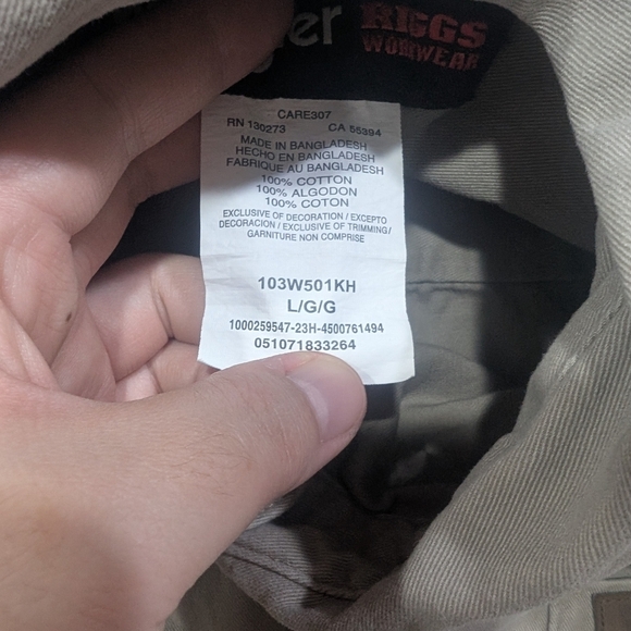 Wrangler Riggs Workwear Button Up Shirt Tan Large - Picture 11 of 12